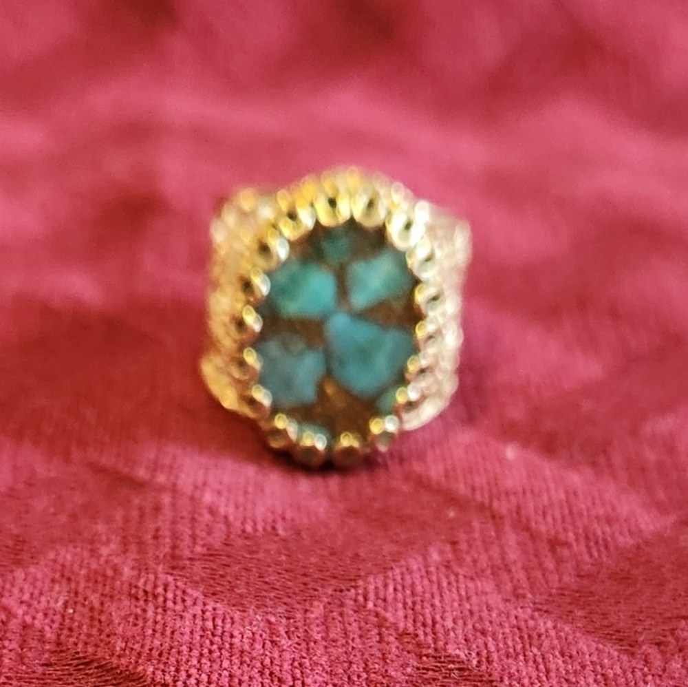 Turquoise inlay ring, size 7